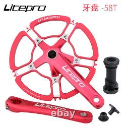 1x Litepro Al Alloy 170mm Crankset 130BCD 53T-58T Folding Bike Chainwheel Crank