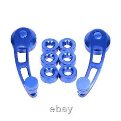 Aluminum set Universal Blue Car Billet Manual Door Window Winder Crank Handle