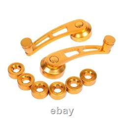 Aluminum set Universal Gold Car Billet Manual Door Window Winder Crank Handle