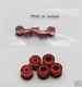 Bicycle Bike Aluminum Double Chain Ring Crank Nuts Bolts Screws 5 Sets Red