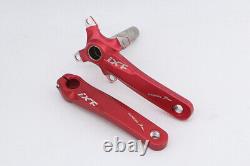 Bicycle Crank Set with Bottom Bracket, Red Aluminum, 170mm Arm Length, Used