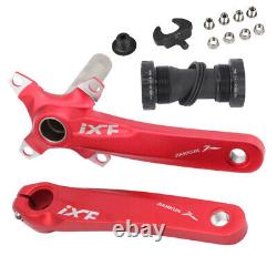 Bicycle Crank Set with Bottom Bracket, Red Aluminum, 170mm Arm Length, Used