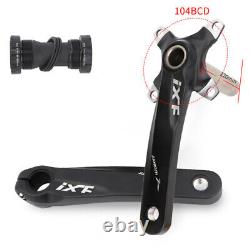 Bicycle Crank Set with Bottom Bracket, Red Aluminum, 170mm Arm Length, Used