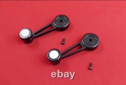 Black Billet Aluminum Door Window Crank Set. Ford Mustang / Bronco / Truck