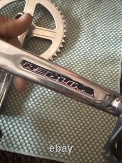 Chrome REDLINE FLIGHT BMX Cranks 180mm Redline 47t chainring Pedals BMX Parts