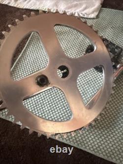 Chrome REDLINE FLIGHT BMX Cranks 180mm Redline 47t chainring Pedals BMX Parts