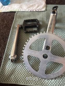 Chrome REDLINE FLIGHT BMX Cranks 180mm Redline 47t chainring Pedals BMX Parts