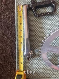 Chrome REDLINE FLIGHT BMX Cranks 180mm Redline 47t chainring Pedals BMX Parts