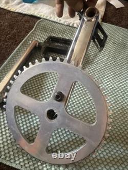 Chrome REDLINE FLIGHT BMX Cranks 180mm Redline 47t chainring Pedals BMX Parts