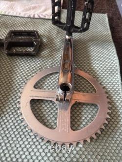 Chrome REDLINE FLIGHT BMX Cranks 180mm Redline 47t chainring Pedals BMX Parts