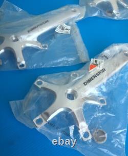 Dimension Tandem Cranksets NOS/New 90s 170 130/74 Triple I-Beam Polished Silver