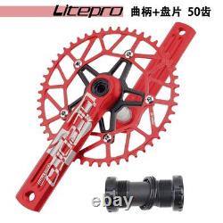 Folding Bike Crankset Bicycle Integrated Crank Shaft 130BCD Single Chainring