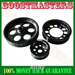 For 93-97 Toyota Supra 2JZGTE JZA80 3.0L Aluminum Black Crank Pulley Set