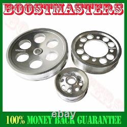 For 93-97 Toyota Supra 2JZGTE JZA80 3.0L Aluminum White Crank Pulley Set