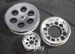 For 93-97 Toyota Supra 2JZGTE JZA80 3.0L Aluminum White Crank Pulley Set