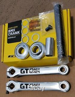 GT Power Series Cranks 175mm Silver FREE GT 22mm American BB old school bmx NIB