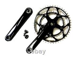 Handsome Cycles Compact Double Crank Set 48/34 Tooth Black Square Taper
