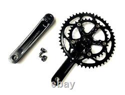 Handsome Cycles Compact Double Crank Set 48/34 Tooth Black Square Taper