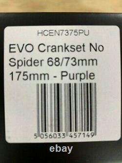 Hope EVO Crankset No Spider 68/73mm 175mm Purple HCEN7375PU (Brand New)