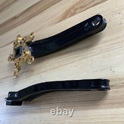 KOOKA Black and Gold Crank Arm Set Rare Vintage MTB 94-56 BCD 175mm