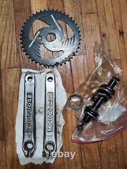 Mongoose 3 Piece Crank Set PARTS BMX MX BX Heavy-duty Stamped Arms 90s