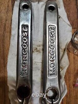 Mongoose 3 Piece Crank Set PARTS BMX MX BX Heavy-duty Stamped Arms 90s