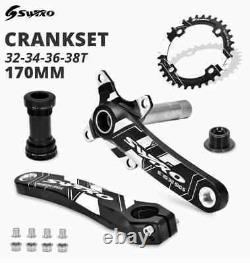 Mountain Bike Crank Arm Set 170mm 104 BCD Bicycle Crankset BB Chainring Bolts