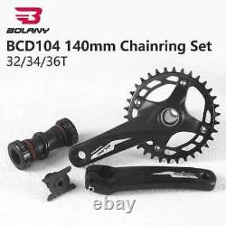 Mountain Kids' Bike Crankset 140mm Hollow Crank Single Chainring 32T 34T 36T