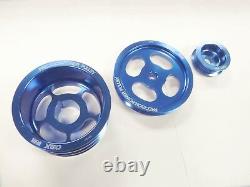 OBX Racing Sports Blue Crank Pulley Set for 1986-1992 Toyota Supra 7M-GE/GTE