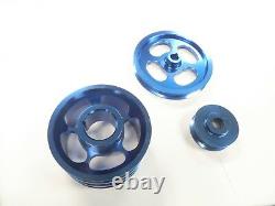 OBX Racing Sports Blue Crank Pulley Set for 1986-1992 Toyota Supra 7M-GE/GTE