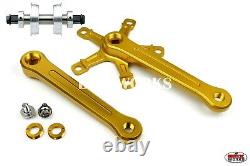 ProBMX BMX 3 Piece Alloy Cranks Set Gold YST Sealed Bottom Bracket No Chainring