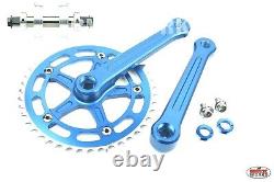 ProBMX BMX 3 Piece Aluminium Cranks Set Blue With YST Sealed Bottom Bracket