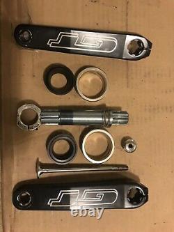 Rare 2000 Black GT Show Crank Set 165MM Complete 3 Piece Cranks For 9/16 Pedals