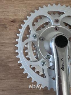 Retro Bicycle Parts NIB OFMEGA CRANKSET + BOTTOM BRACKET 170MM 28-38-48