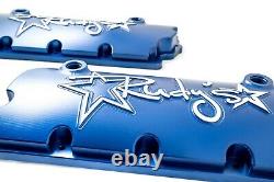 Rudy's Blue Billet Aluminum Valve Cover Set For 2008-2010 Ford 6.4L Powerstroke