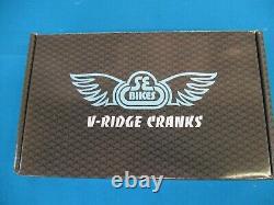 SE Bike BMX Bicycle V-Ridge Crank Cromo Chrome 3 Piece Set 175 mm with Axle -New