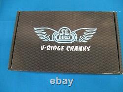 SE Bikes BMX Bicycle V-Ridge Crank Cromo Black 3 Piece Set 180 mm with Axle -New