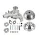 Satin Long Water Pump & Double Groove Lwp Pulley & Crank Pulley Set For Sbc 350