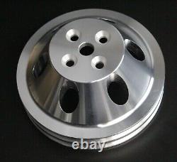 Sbc Aluminum Long Water Pump Lwp 2g / Crank 2g / Power Steering 2g Pulley Set