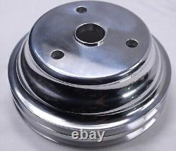 Sbc Aluminum Long Water Pump Lwp 2g / Crank 2g / Power Steering 2g Pulley Set