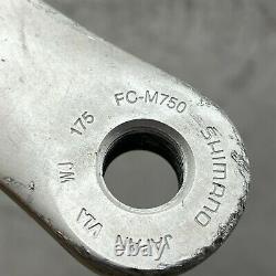 Shimano Deore XT Crank Set FC-M750 175 mm Vintage Mountain MTB 9 Speed 9s Rings
