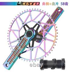 Single Chainring Folding Bike Crankset Integrated Chainwheel 130MM BCD Sprocket