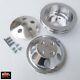 Small Block Chevy Polished Aluminum Water Crank Pulley Set 1 2 Groove Lwp 350