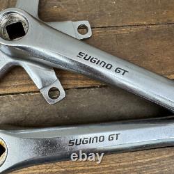 Sugino GT Crank Set CHROME Old School BMX 170 mm Double 110 BCD OG 1980s A2