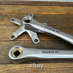 Sugino GT Crank Set CHROME Old School BMX 170 mm Double 110 BCD OG 1980s A2