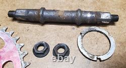 TEAM SCHWINN 170mm Red BMX Alloy Crank Arm Set Spindle BB Cups Sugino Vintage