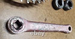 TEAM SCHWINN 170mm Red BMX Alloy Crank Arm Set Spindle BB Cups Sugino Vintage
