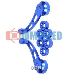Universal Blue Car Window Winder Glass Crank Handle Aluminum Knobs Metal Set