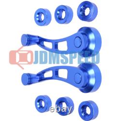 Universal Blue Car Window Winder Glass Crank Handle Aluminum Knobs Metal Set