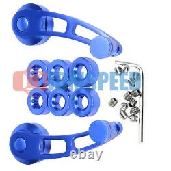 Universal Blue Car Window Winder Glass Crank Handle Aluminum Knobs Metal Set